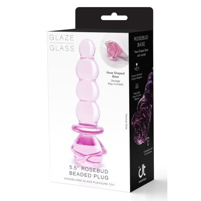 GLAZE GLASS ROSEBUD BEADED  PLUG - 1