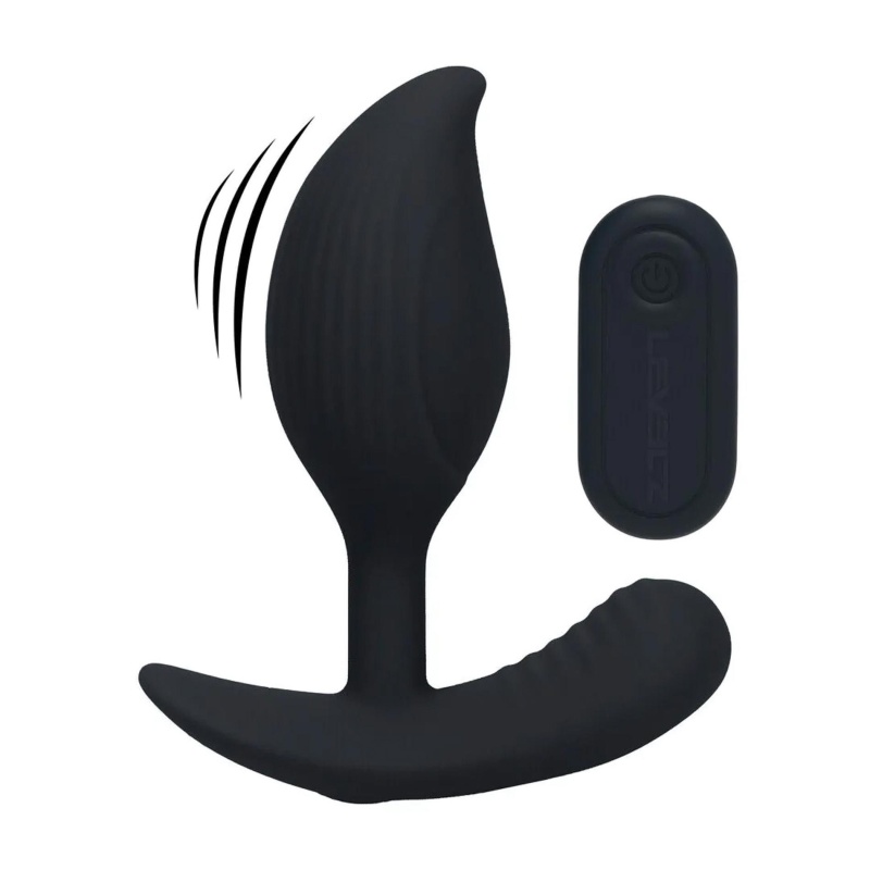Remote Control Vibrating Liquid Silicone Anal Plug - Black - 1