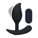 Remote Control Vibrating Liquid Silicone Anal Plug - Black - 1