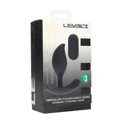 Remote Control Vibrating Liquid Silicone Anal Plug - Black - 1 2