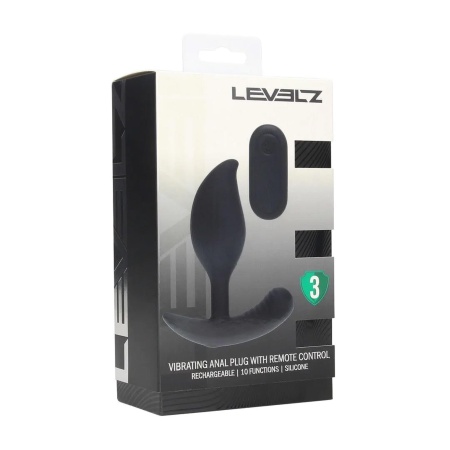 Remote Control Vibrating Liquid Silicone Anal Plug - Black - 2
