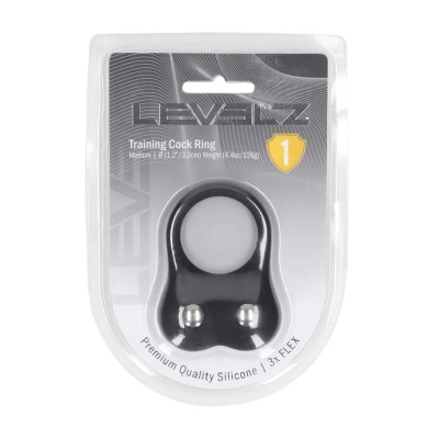Silicone Training Cockring - M - Black - 1 2