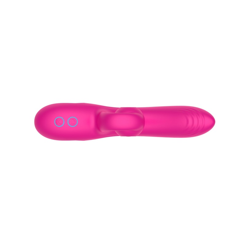 Rabbit Vibrator Purple - wibrator silikonowo-ABS z 10 trybami wibracji i funkcją wiggle, wymiary na opakowaniu - 7