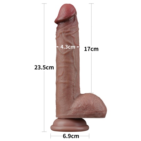 Dildo Nature Cock 23,5 cm – dwuwarstwowy silikon, realistyczne żyłki - 15