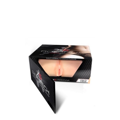 Masturbator męski Roxanna Beige - realistyczna forma pośladków z podwójnym wejściem, żebrowanie wewnętrzne, 34,3 cm - 1