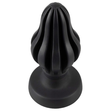 Korek analny ANOS Super Soft 7 cm – stożkowy, rowkowany, z przyssawką, długość całkowita 15,8 cm - 3