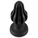 Korek analny ANOS Super Soft 7 cm – stożkowy, rowkowany, z przyssawką, długość całkowita 15,8 cm - 3