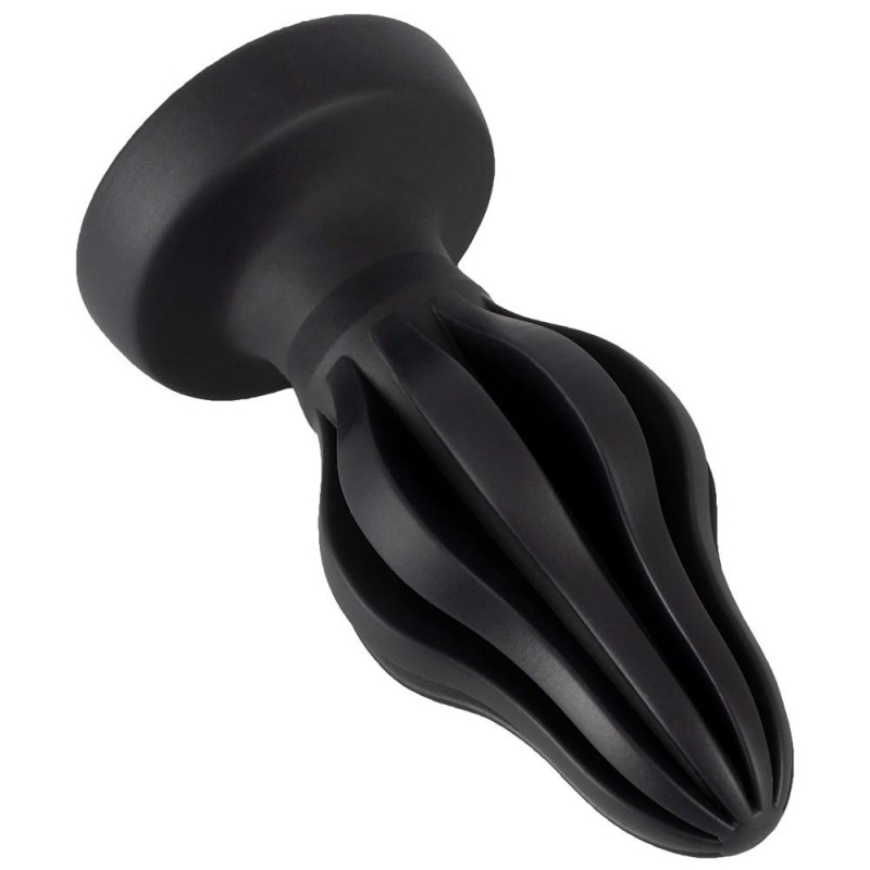 Korek analny ANOS Super Soft 7 cm – stożkowy, rowkowany, z przyssawką, długość całkowita 15,8 cm - 4