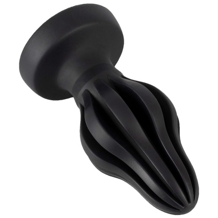 Korek analny ANOS Super Soft 7 cm – stożkowy, rowkowany, z przyssawką, długość całkowita 15,8 cm - 4