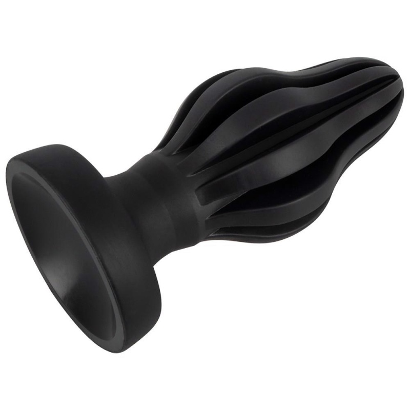 Korek analny ANOS Super Soft 7 cm – stożkowy, rowkowany, z przyssawką, długość całkowita 15,8 cm - 5