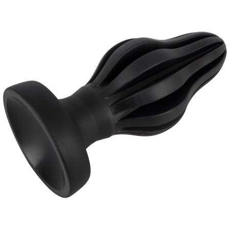 Korek analny ANOS Super Soft 7 cm – stożkowy, rowkowany, z przyssawką, długość całkowita 15,8 cm - 5