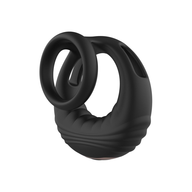 Pierścień wibracyjny na penisa STRONG z pilotem i podwójnym pierścieniem, długość 7,2 cm, szerokość 3,4-7 cm - 3