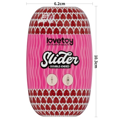 Dwustronny masturbator Slider – pochwa i anus, TPE, 6,2 x 10,3 cm - 1 2