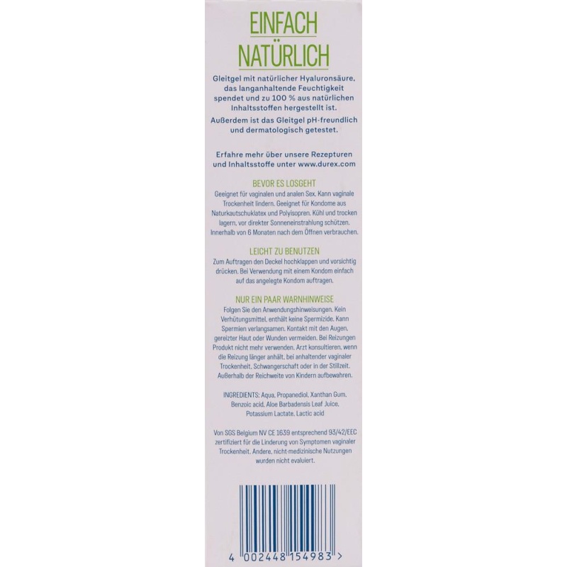 Durex Naturals Lubricant100 ml - 6