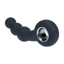 Vibrating Beaded Silicone Prostate Massager with Loop - Black - 5