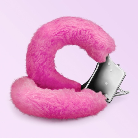 Futrzane Kajdanki Love Cuffs Różowe z Bezpiecznym Zamknięciem - 2