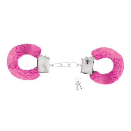 Futrzane Kajdanki Love Cuffs Różowe z Bezpiecznym Zamknięciem - 3