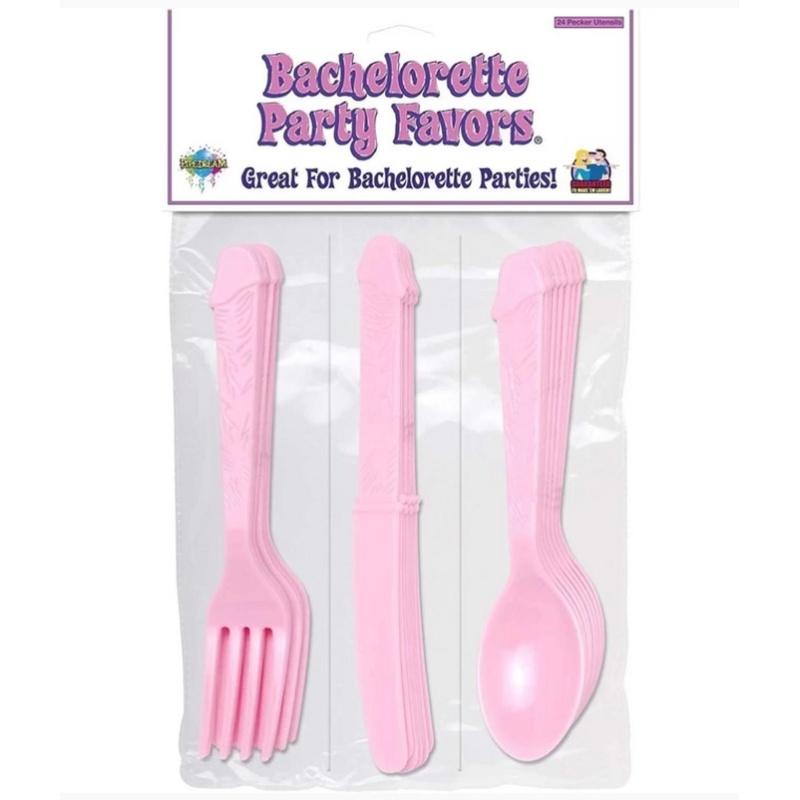 B.P. Pecker Party Utensils - Pink - 1
