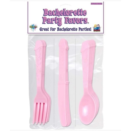 B.P. Pecker Party Utensils - Pink - 1