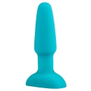 Korek analny Rimming Plug Blue – rotujące koraliki i wibracja, długość całkowita 15 cm - 2