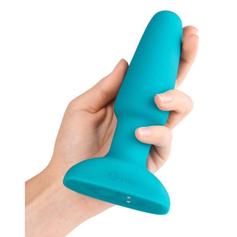 Korek analny Rimming Plug Blue – rotujące koraliki i wibracja, długość całkowita 15 cm - 7