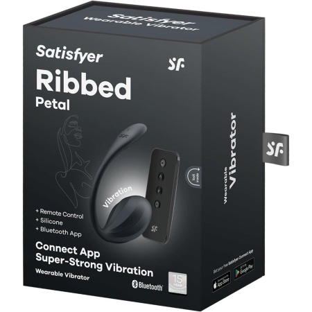 Ribbed Petal Connect App - prążkowany wibrator G-spot z elastycznym ogonkiem, 2 silniki, 21 cm - 7