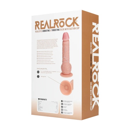 Wibrator z jądrami, funkcją wibracji i ruchu posuwistego oraz przyssawką - 20,5 cm - 4