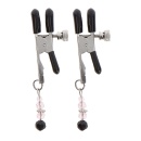 Adjustable Clamps With Beads Silver - 1