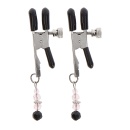 Adjustable Clamps With Beads Silver - 5