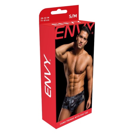ENVY CAMO TRUNKS W/ DOG TAG BLACK, M/L - 1