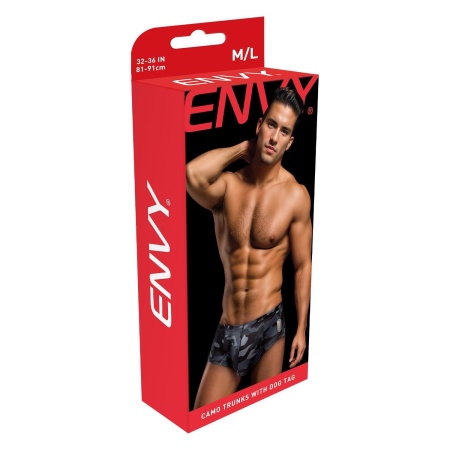 ENVY CAMO TRUNKS W/ DOG TAG BLACK, M/L - 3