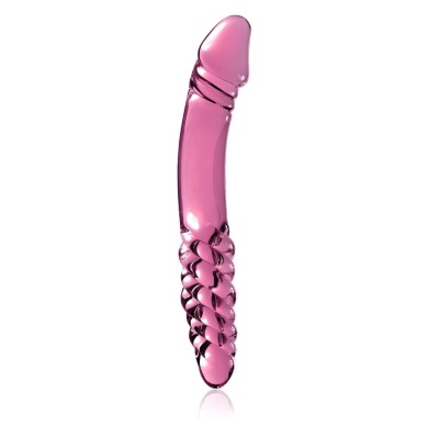 Dildo szklane Icicles No. 57 Pink – bezszwowe, ręcznie formowane, dł. 23 cm, Ø 3,5 cm - 1 2
