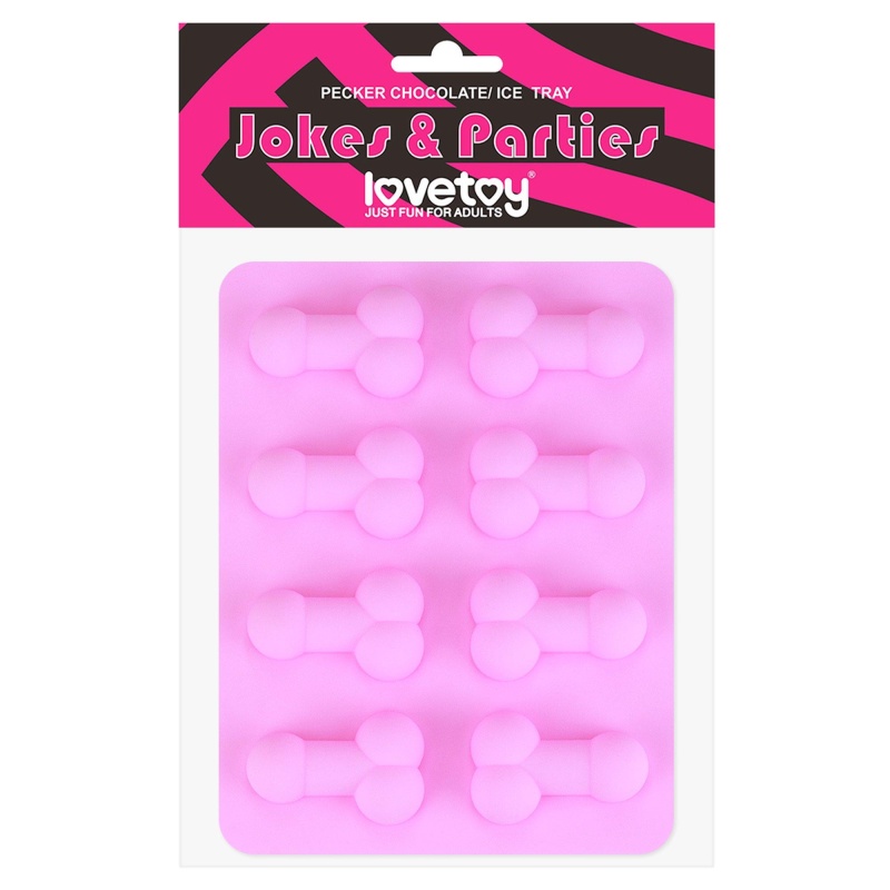 Foremka do lodu Pecker Ice Tray 5,2x3,2 cm różowa - 1