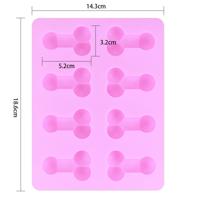 Foremka do lodu Pecker Ice Tray 5,2x3,2 cm różowa - 2