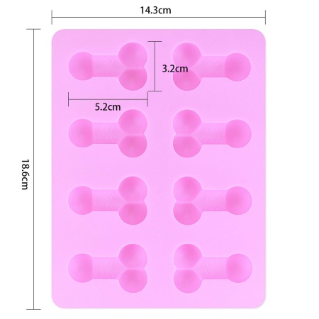 Foremka do lodu Pecker Ice Tray 5,2x3,2 cm różowa - 2