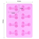 Foremka do lodu Pecker Ice Tray 5,2x3,2 cm różowa - 2