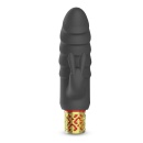Mini wibrator Romanov 13,3 cm czarny z silikonową nakładką - 3