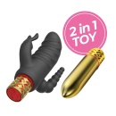 Mini wibrator Romanov 13,3 cm czarny z silikonową nakładką - 6