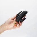 Mini wibrator Romanov 13,3 cm czarny z silikonową nakładką - 8