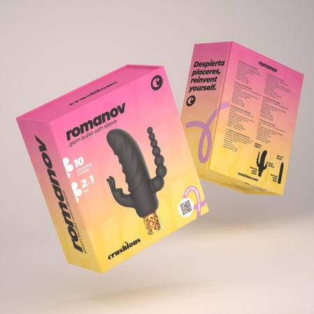 Mini wibrator Romanov 13,3 cm czarny z silikonową nakładką - 11