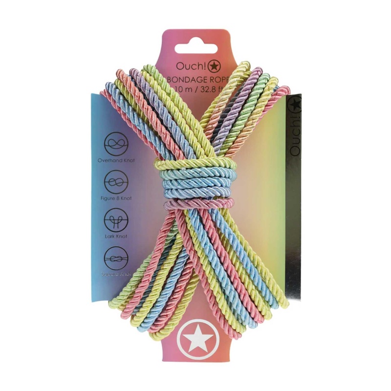 Polyester Bondage Rope - 32.8 ft / 10 m - Multicolor Pastel - 1