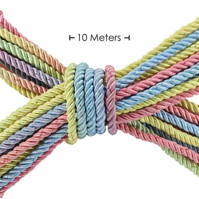Polyester Bondage Rope - 32.8 ft / 10 m - Multicolor Pastel - 1 2