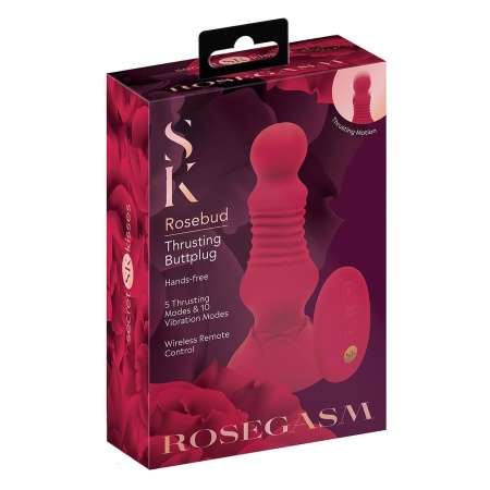 SECRET KISSES REMOTE THRUSTING ROSEBUD BUTTPLUG - 1