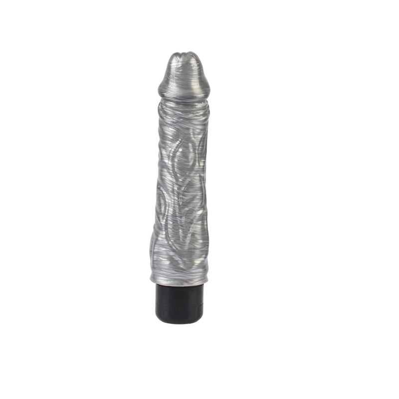 Wibrator Chubby Beau-Silver - wielopunktowa regulacja prędkości wibracji, długość 21,5 cm, średnica 4,9 cm, PVC - 4