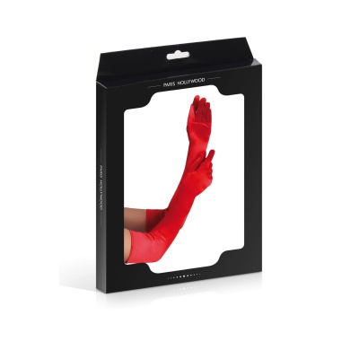 LONG SATIN RED GLOVES TU (Size: TU) - 1 2