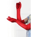 LONG SATIN RED GLOVES TU (Size: TU) - 3