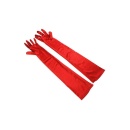 LONG SATIN RED GLOVES TU (Size: TU) - 4