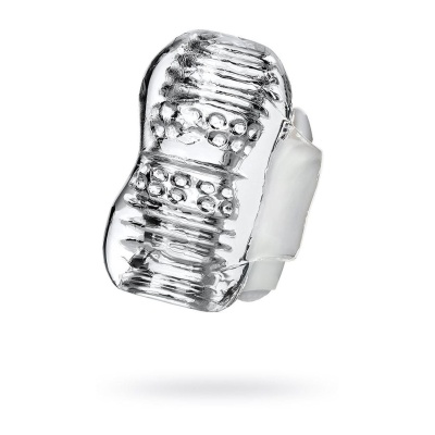 Lingam Khani, Vibrating Masturbator, TPE, Transparent, 9 cm - 1