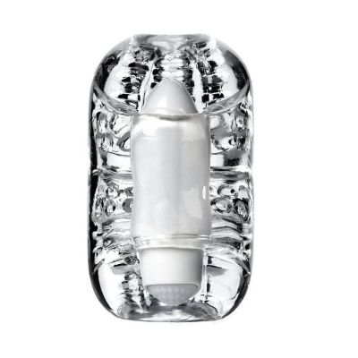 Lingam Khani, Vibrating Masturbator, TPE, Transparent, 9 cm - 1 2