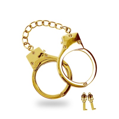 Gold Plated BDSM Handcuffs Gold - 1